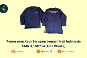 Pemesanan Kaos Seragam Jemaah Haji Indonesia 1446 H / 2025 M (Allia Wisata) by Joy Cloth Sablon & Konveksi