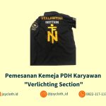 Pemesanan Kemeja PDH Karyawan “Verlichting Section” by Joy Cloth Sablon & Konveksi