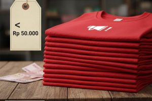 Kaos Promosi di Bawah Rp50 Ribu: Strategi Kombinasi Bahan PE dan Sablon Satu Warna yang Bikin Budget Anda Aman