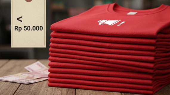 Kaos Promosi di Bawah Rp50 Ribu: Strategi Kombinasi Bahan PE dan Sablon Satu Warna yang Bikin Budget Anda Aman