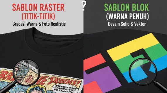 Sablon Raster vs Sablon Blok: Kapan Harus Pakai Titik-titik (Raster) dan Kapan Harus Pakai Warna Penuh (Blok) pada Kaos?
