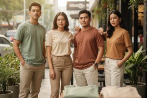 Dominasi Pasar! Kenapa Kaos Warna Earth Tone (Sage, Beige, Cokelat) Jadi Tren Kaos Paling Populer di Indonesia?