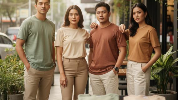 Dominasi Pasar! Kenapa Kaos Warna Earth Tone (Sage, Beige, Cokelat) Jadi Tren Kaos Paling Populer di Indonesia?