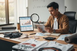 Bisnis Kaos Gak Cuma Laris! Panduan Akurat Menghitung Margin Keuntungan Kaos Custom dari Harga Pokok Produksi