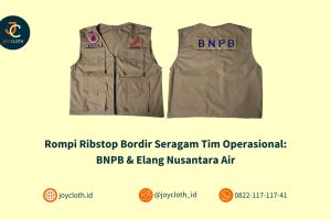 Rompi Ribstop Bordir Seragam Tim Operasional: BNPB & Elang Nusantara Air (12 Pcs)