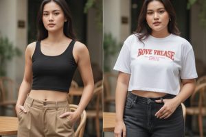 Gaya Kasual Trendy! Panduan Memilih Ukuran dan Padu Padan Kaos Wanita Crop Top yang Sesuai Bentuk Tubuh