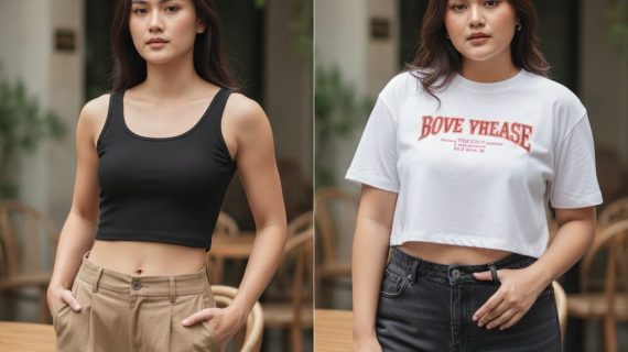 Gaya Kasual Trendy! Panduan Memilih Ukuran dan Padu Padan Kaos Wanita Crop Top yang Sesuai Bentuk Tubuh